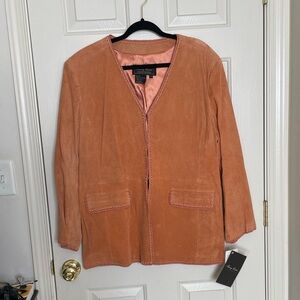 Terry Lewis Genuine Leather Jacket – Rosewood Suede | 1X